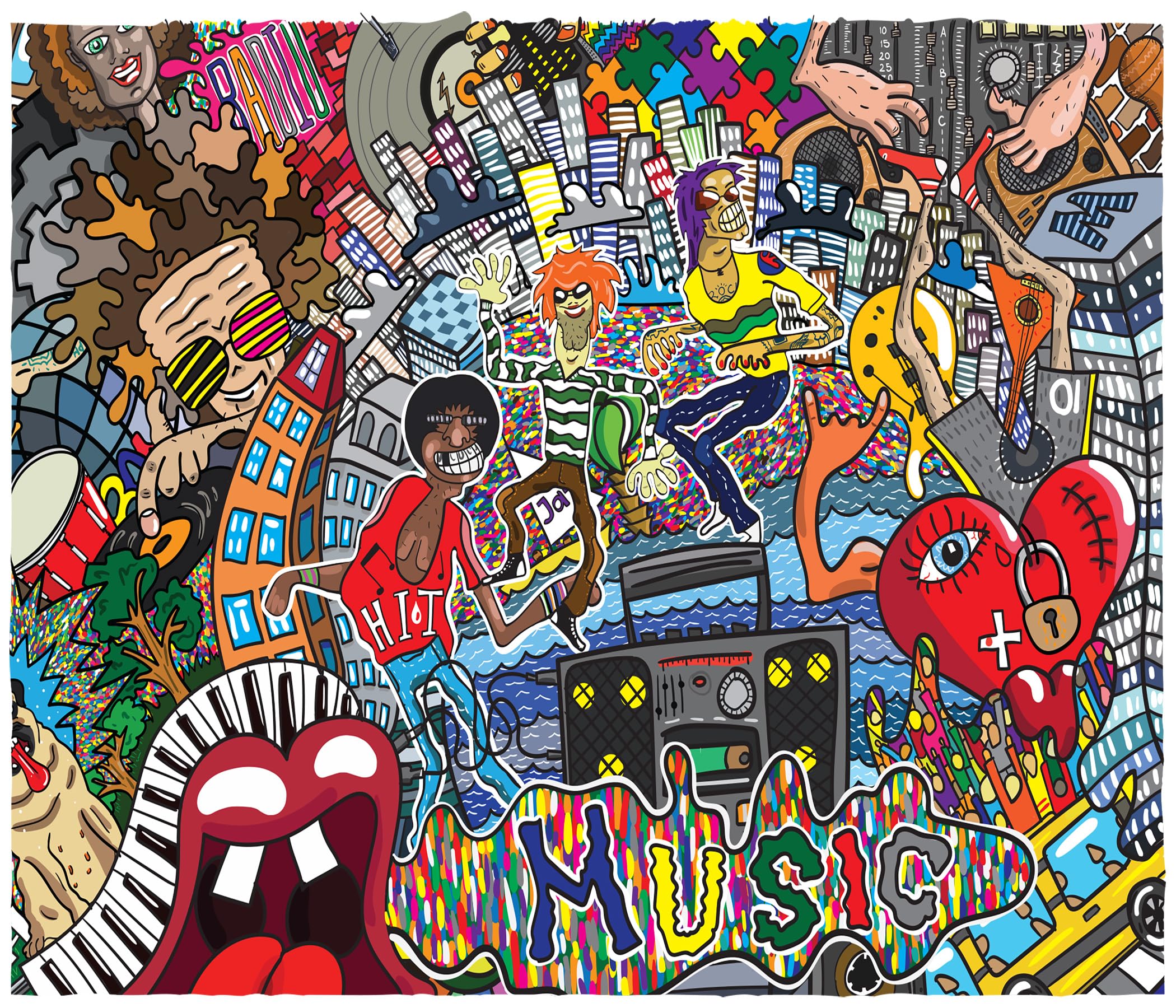 Amazon.com: Cute Decals Acrylic Modern Wall Art Music Collage