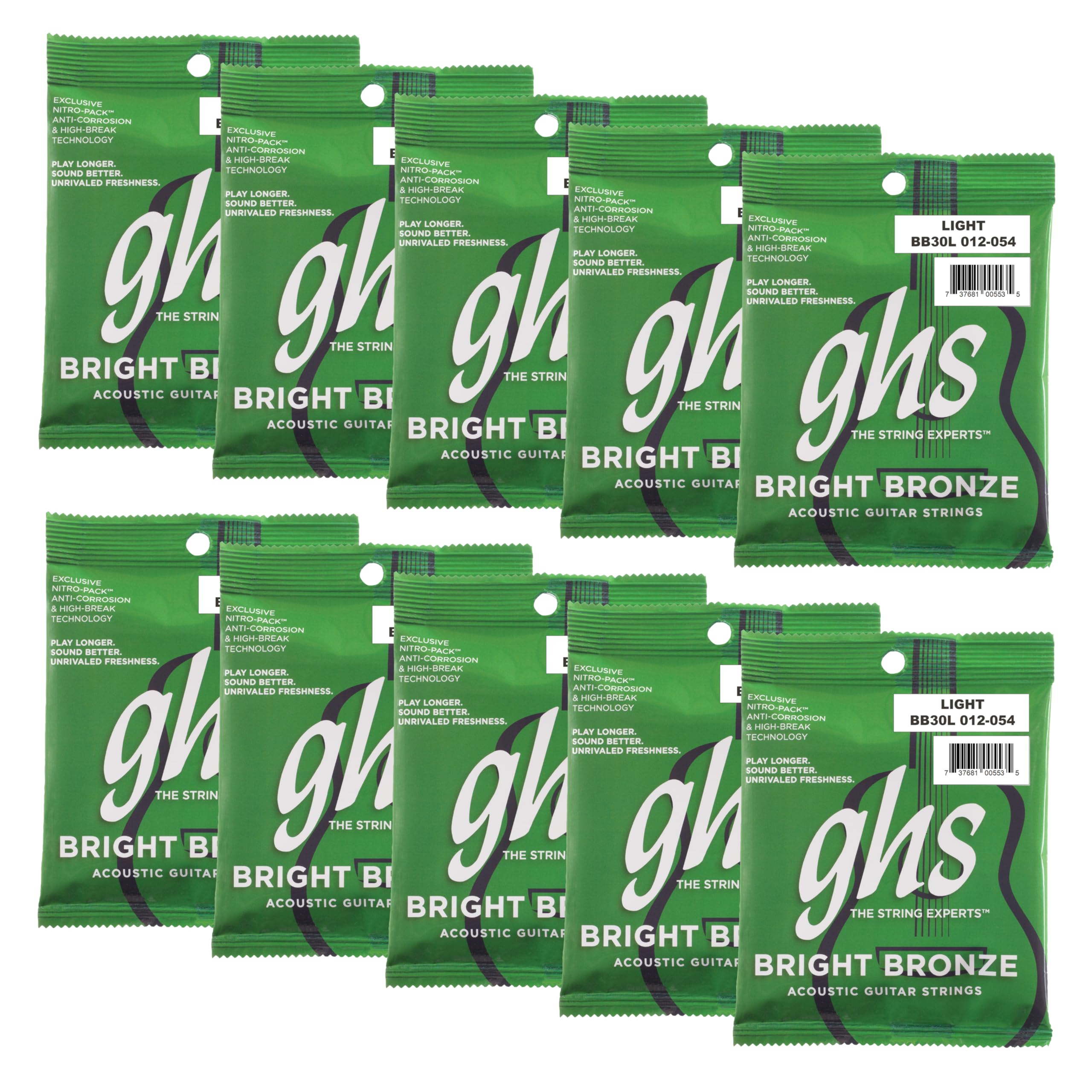 GHS Struny do gitary akustycznej (BB30L-10 zestaw)