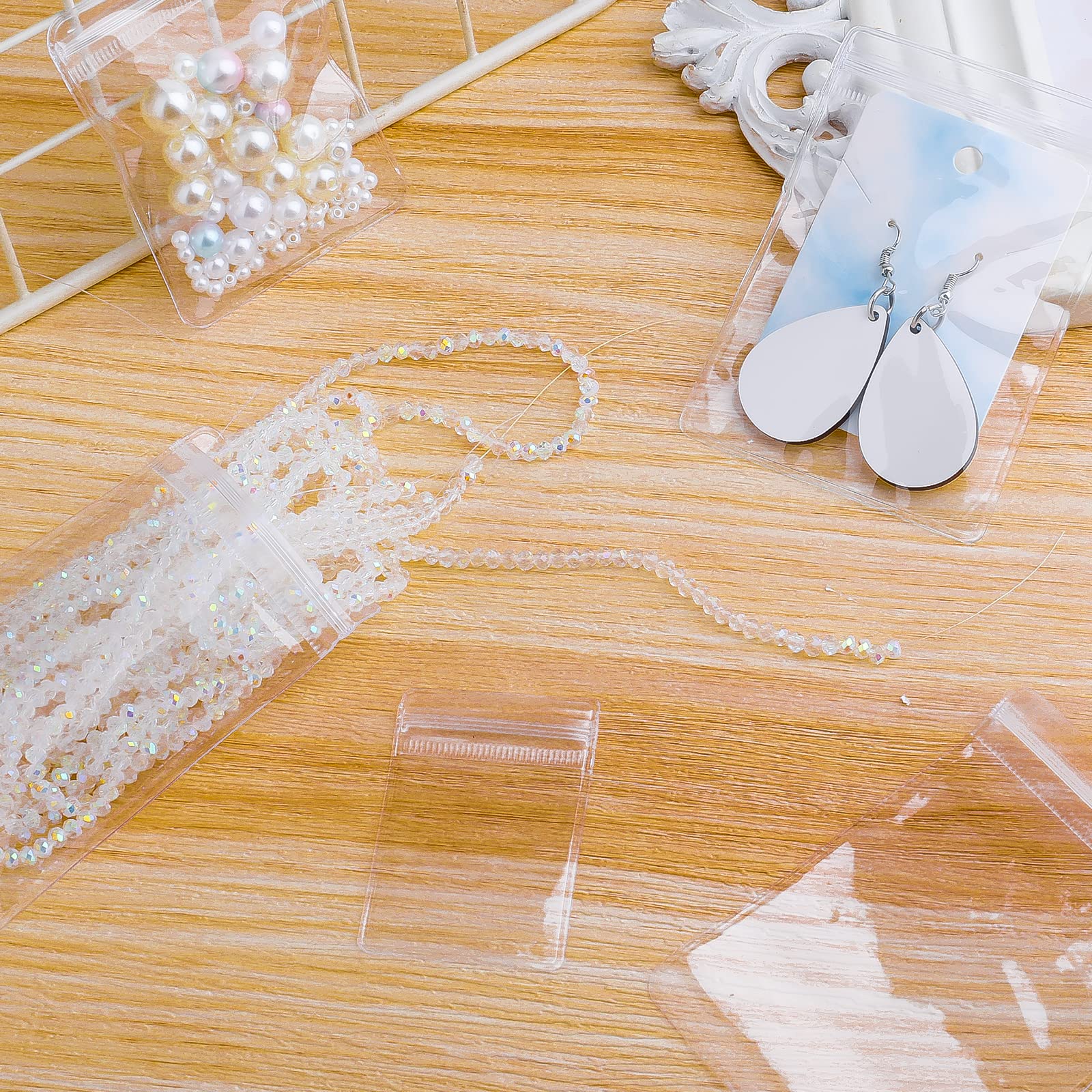 60 Sachets Transparents à Fermeture Zip Pour Bijoux - 3 Tailles (4x6 Cm, 6x8 Cm, 8x12 Cm) - PVC étanche Anti-ternissement - Pour Rangement Ou Vente