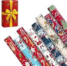 40M Cute Christmas Wrapping Paper Roll (6 Rolls) Ideal for Xmas, Festive Season - Gift Wrapping Paper for Party, Birthday & Xmas Gift Decor Sold By ANGIX LTD