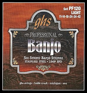 Strings Banjo GHS PF120 Banjo 6-string set. Stainless steel.