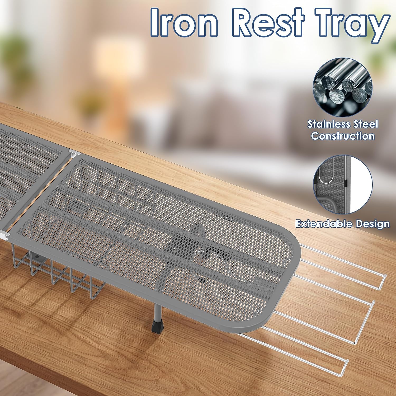 Small Tabletop Ironing Board, Compact Metal Mesh Portable Mini Iron Board with Iron Rest and 2 Heat Resistant Cotton Covers, Foldable & Heavy Duty, Small Space Solution 32"x12.4"