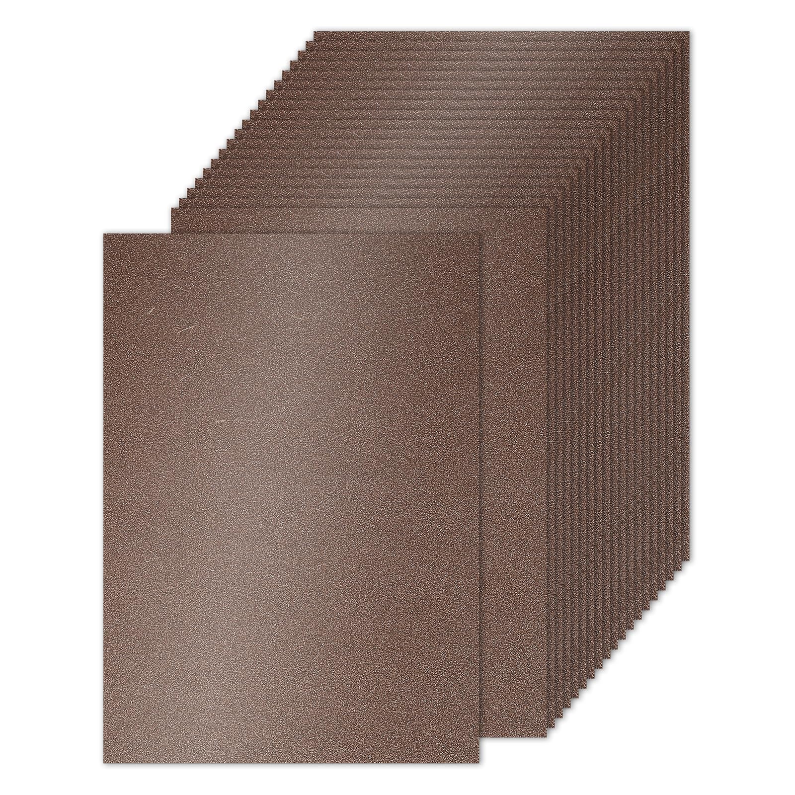 PATIKIL 20 Sheets Brown Glitter Cardstock 8.5 x 11 in, Glitter Card Stock Paper Rectangle Premium Sparkly Paper Craft Cardstock Paper 250gsm for