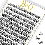 B&Q Lash Clusters 280PCS Natural Eyelash Clusters 40D C 10-18mm Individual Lash Wispy Eyelash Extension with Soft Thin Band Classic Look Pestaas Postizas Comfortable DIY at Home(40D-C-10-18mm)