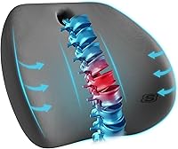 Vista 10 de Skechers Almohada de apoyo lumbar para silla de oficina, almohada lumbar de espuma viscoelástica, alivio del dolor de espalda baja, almohada de Rosa