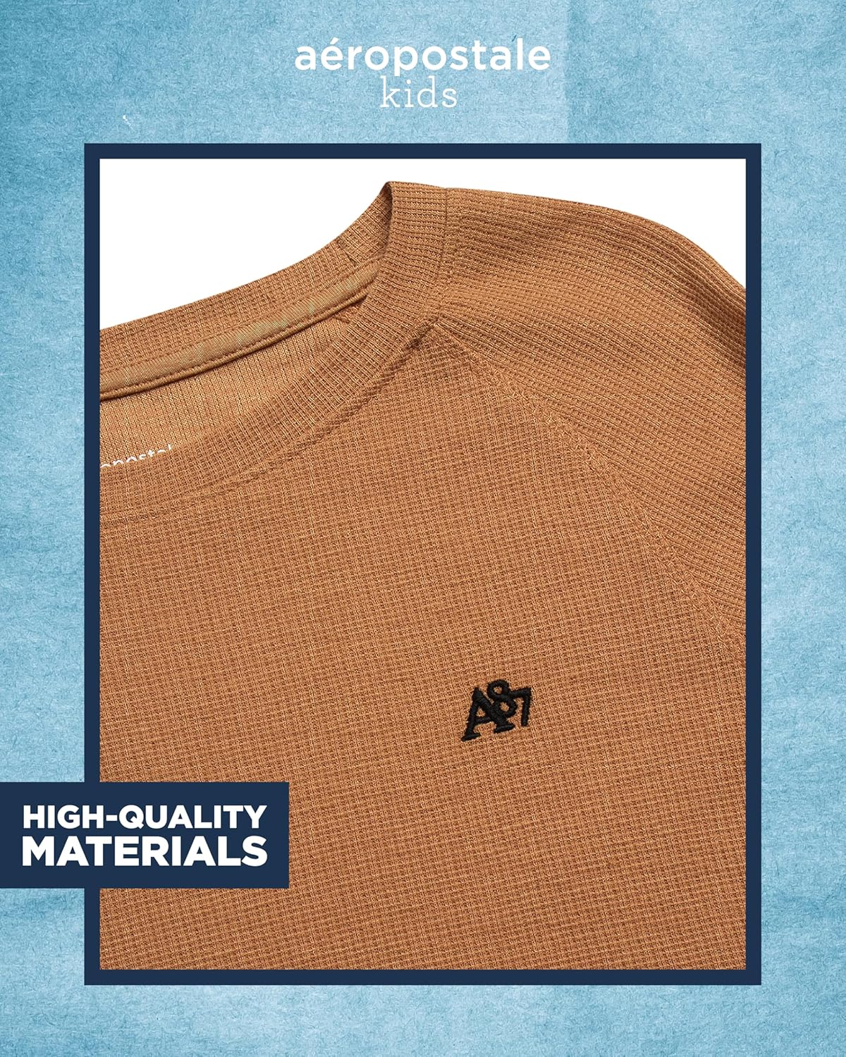 AEROPOSTALE Boys Long Sleeve Shirt - Soft Blended Crewneck Thermal Long Sleeve Shirts for Boys - Warm Baselayer Shirt (8-16) - Image 3