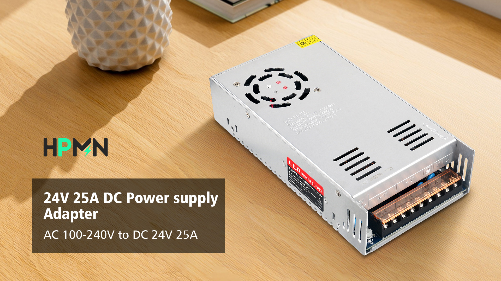 Image of 24V 25A Power Supply 600W AC 110-220V to DC 24V for LED Strip Light | Comes With Built-in Cooling Fan, Low Voltage Transformer, AC /DC Adapter, For Audio /Video Power Supply and Other 24V Devices