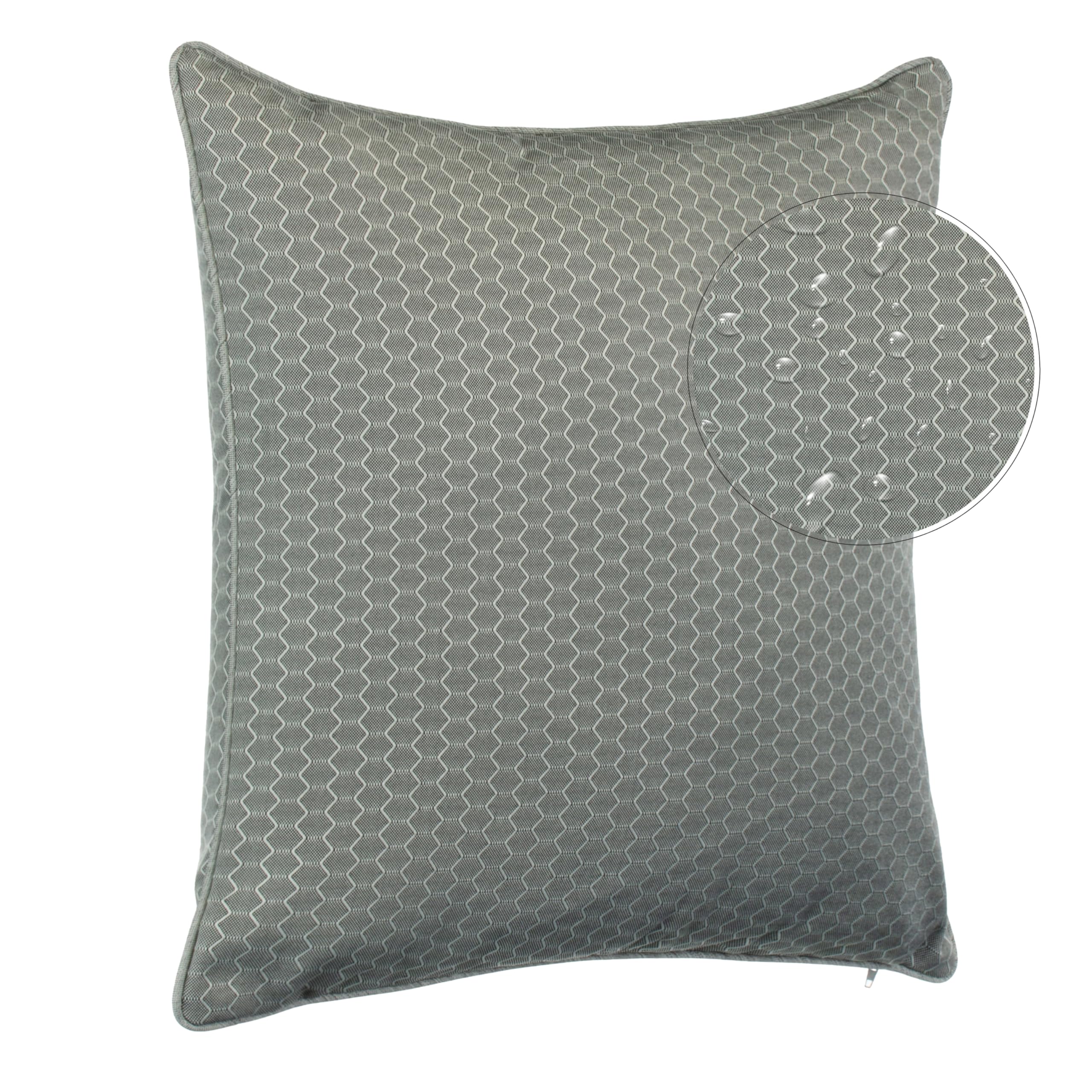 Brandsseller 2er Set Outdoor Kissen 45 x 45 cm – Wetterfeste Zierkissen mit Paspel in Wabenstruktur – Wasserabweisende Gartenkissen & Dekokissen für draußen – Sofakissen für Balkon & Terrasse - Taupe