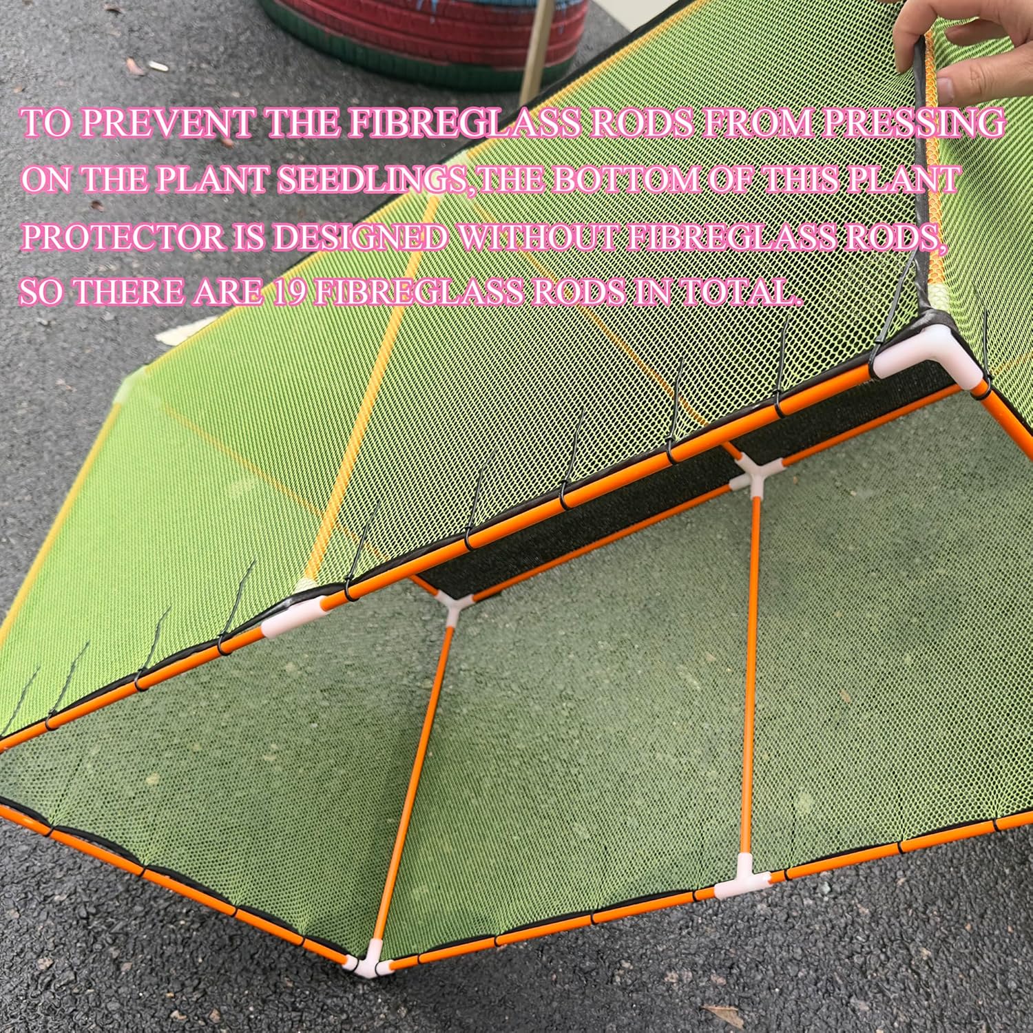 Seedling Net Plant Protector, 19 Fibreglass Poles Make Up The Garden Plant Awning, Bird Netting, Preventing The Hot Sun and Squirrels from Harming Plant Seedlings,47.2" X 23.6" X 23.6" .