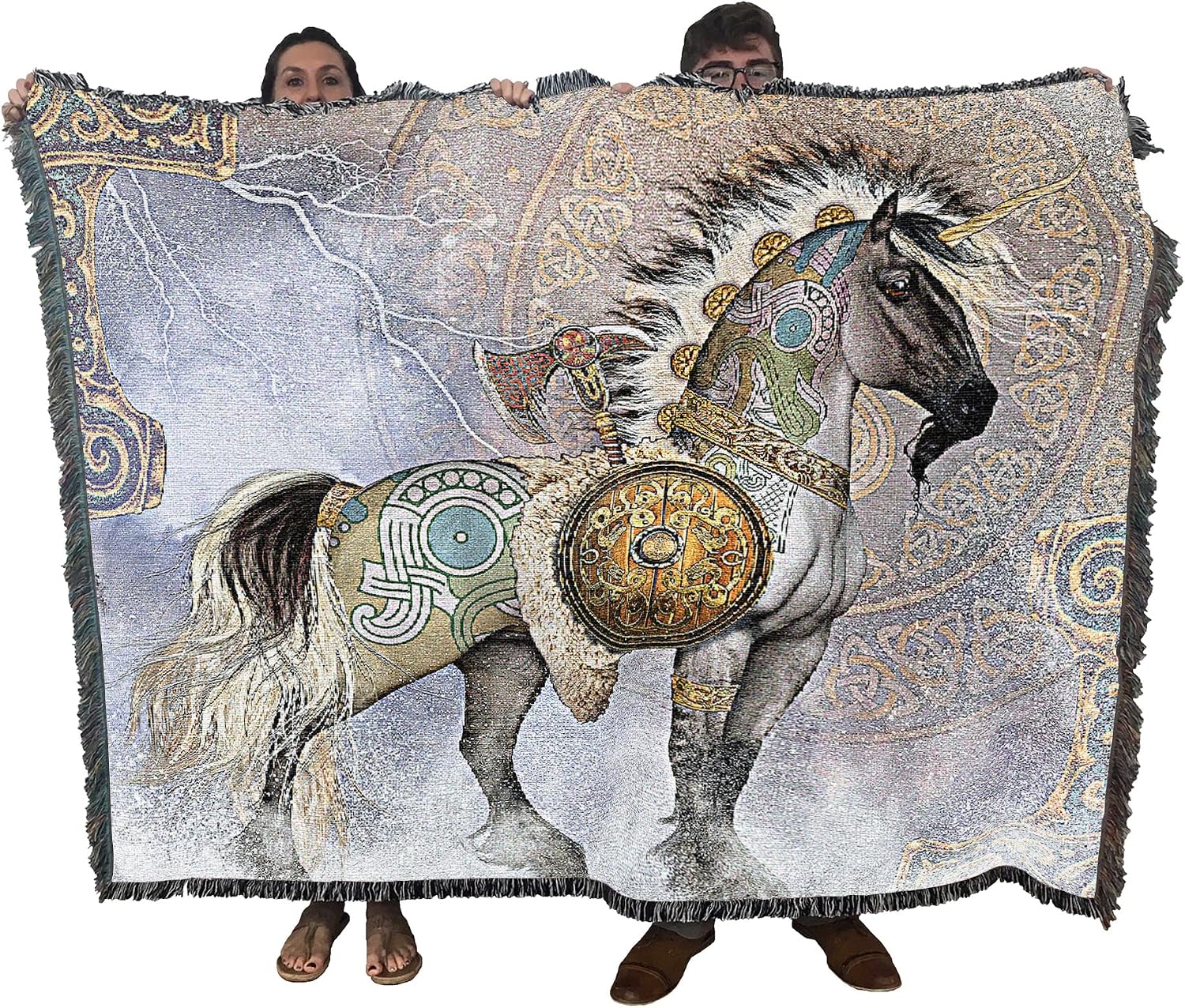 Pure Country Weavers Starfire Blanket by Laurie Prindle - Fantasy Unicorn Gift Tapestry Throw Woven from Cotton - Made in the USA (72x54)
