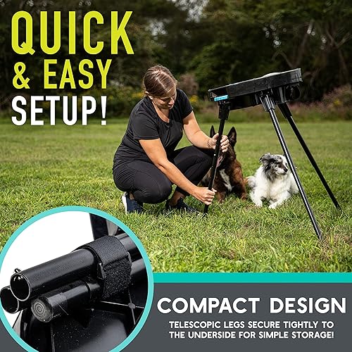 Miniatura 5 de Franklin Pet Supply Co. - Lanzador automático de discos para perros - Ready Set Fetch - Juguete lanzador portátil para perros - Funciona con pilas