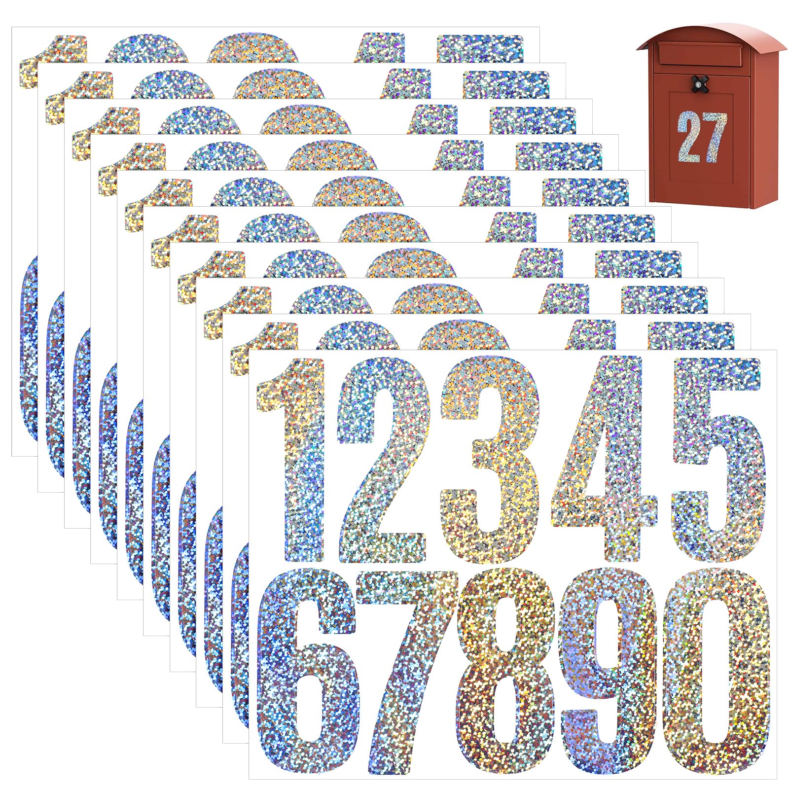 Huisnummer Stickers Zwart 10 cm