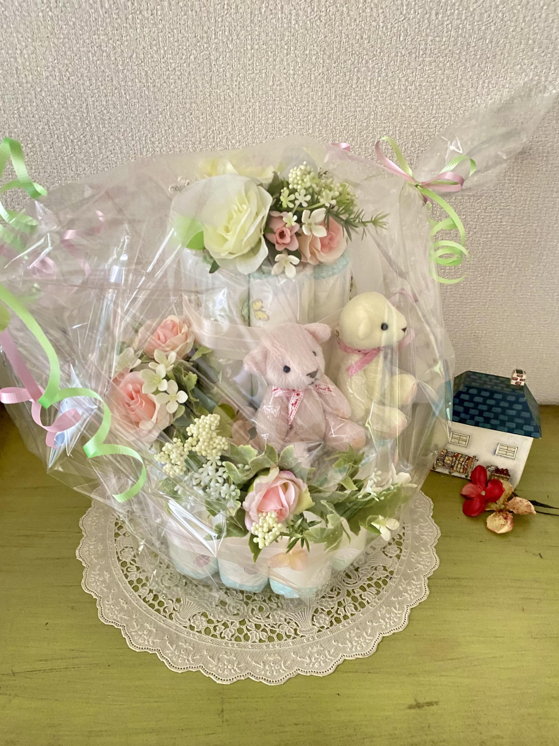 Amazon.co.jp: おむつケーキ女の子 双子ちゃん用 おむつケーキ 2段