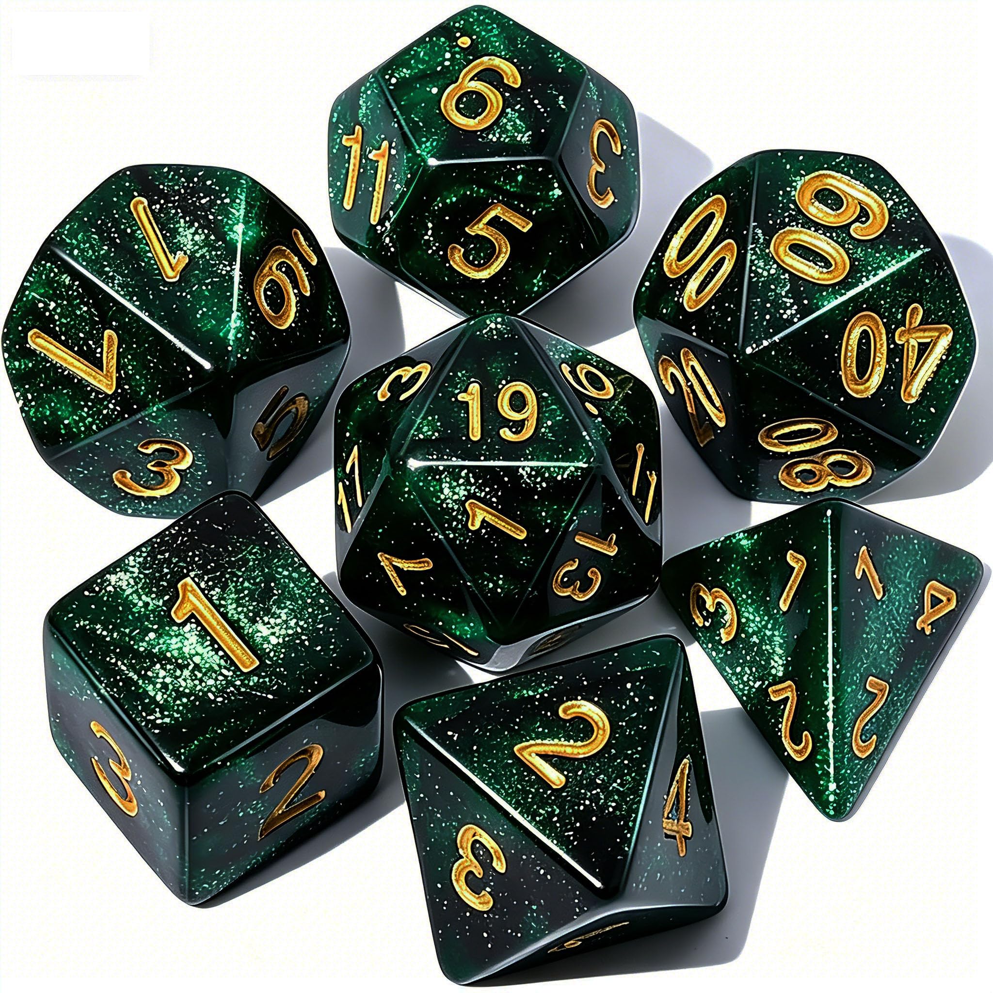 CiaraQ 7pcs Polyhedral Dice Set for Dungeon and Dragons MTG Table Games