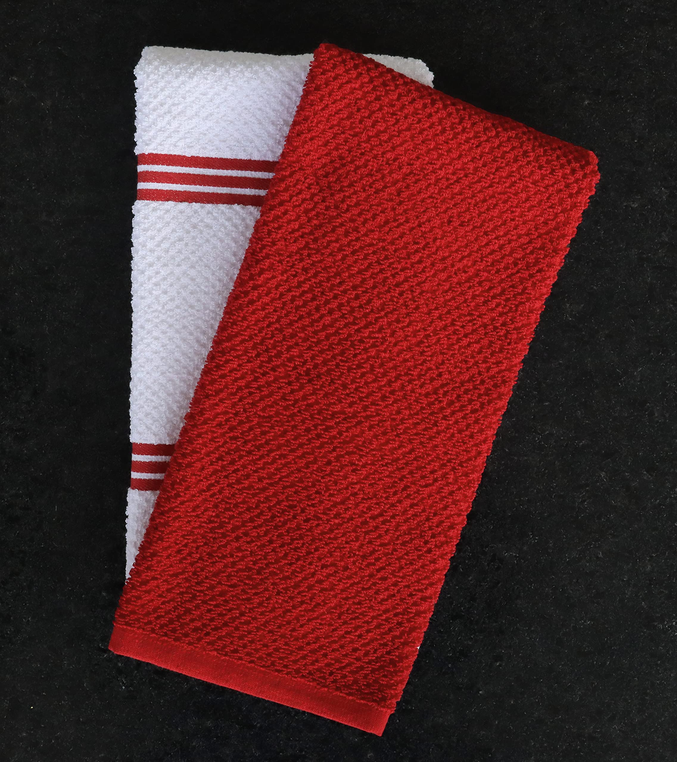 AMOUR INFINI Küchentücher Aus Baumwolle – 6er-Set, 50,8x71,1 Cm, Rot, Sehr Saugfähig & Weich Mit Aufhängeschlaufe