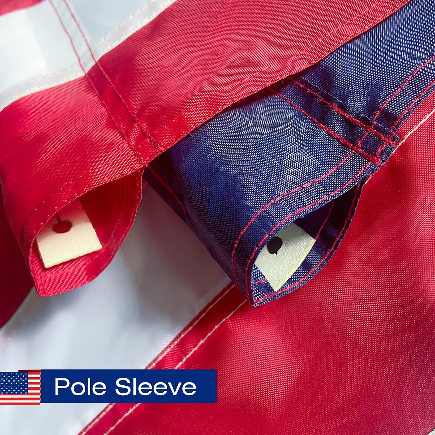 American Flag 2.5X4 FT Pole Sleeve Banner Style Embroidered Stars, Sewn Stripes, Heavy Duty Durable Polyester USA US Flag Outdoor Indoor Flags (Pole NOT Included)
