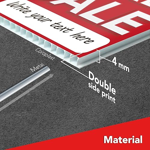 Miniatura 3 de Señales de venta de patio de 3 PC con estacas, 12x16 DS Coroplast Rummage Sale Signs