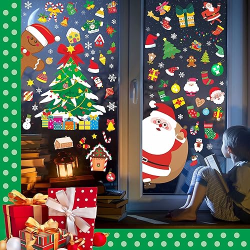 Miniatura 5 de Más de 260 adhesivos para ventana del día de San Patricio, calcomanías de trébol de impresión de doble cara, extra grandes, medianas y pequeñas,