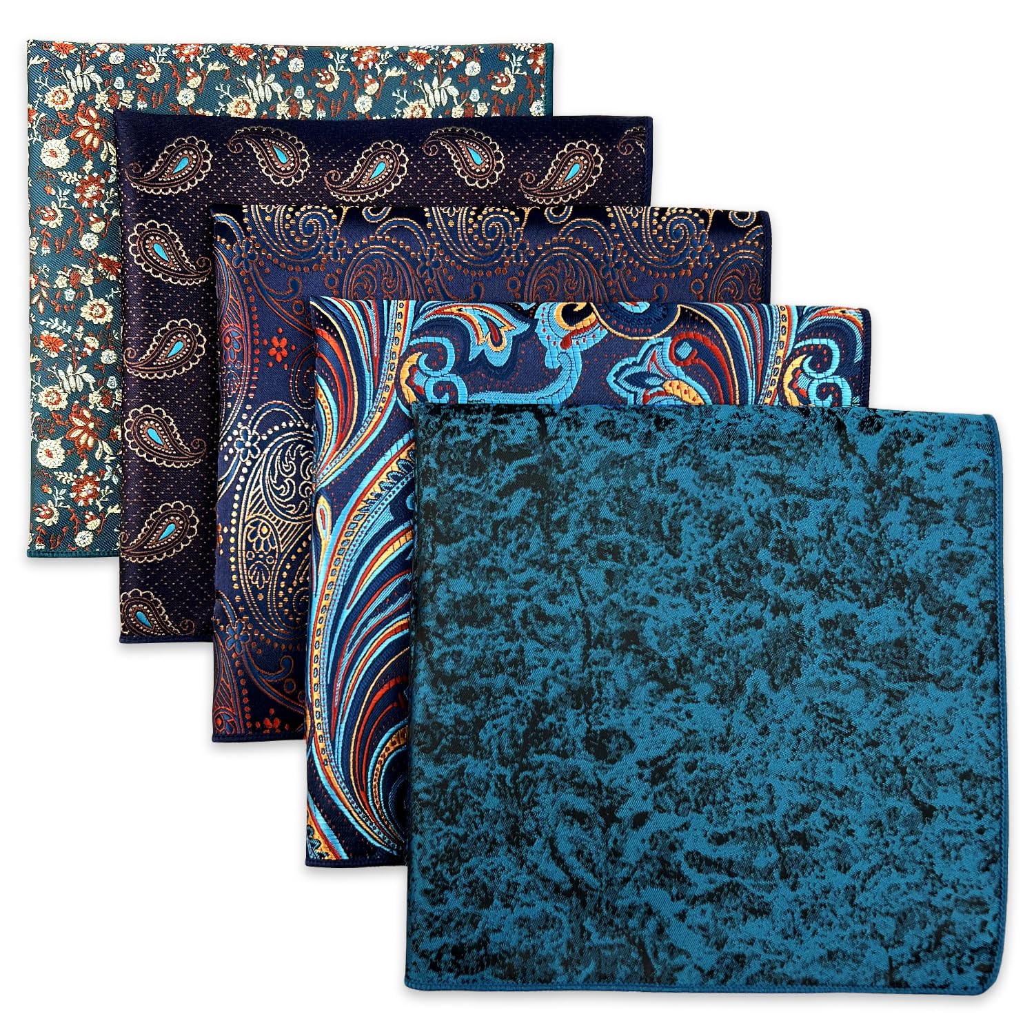S&W SHLAX&WING 5 Pieces Pañuelo De Bolsillo Para Hombre Handkerchiefs Set para chaqueta de traje — view 44