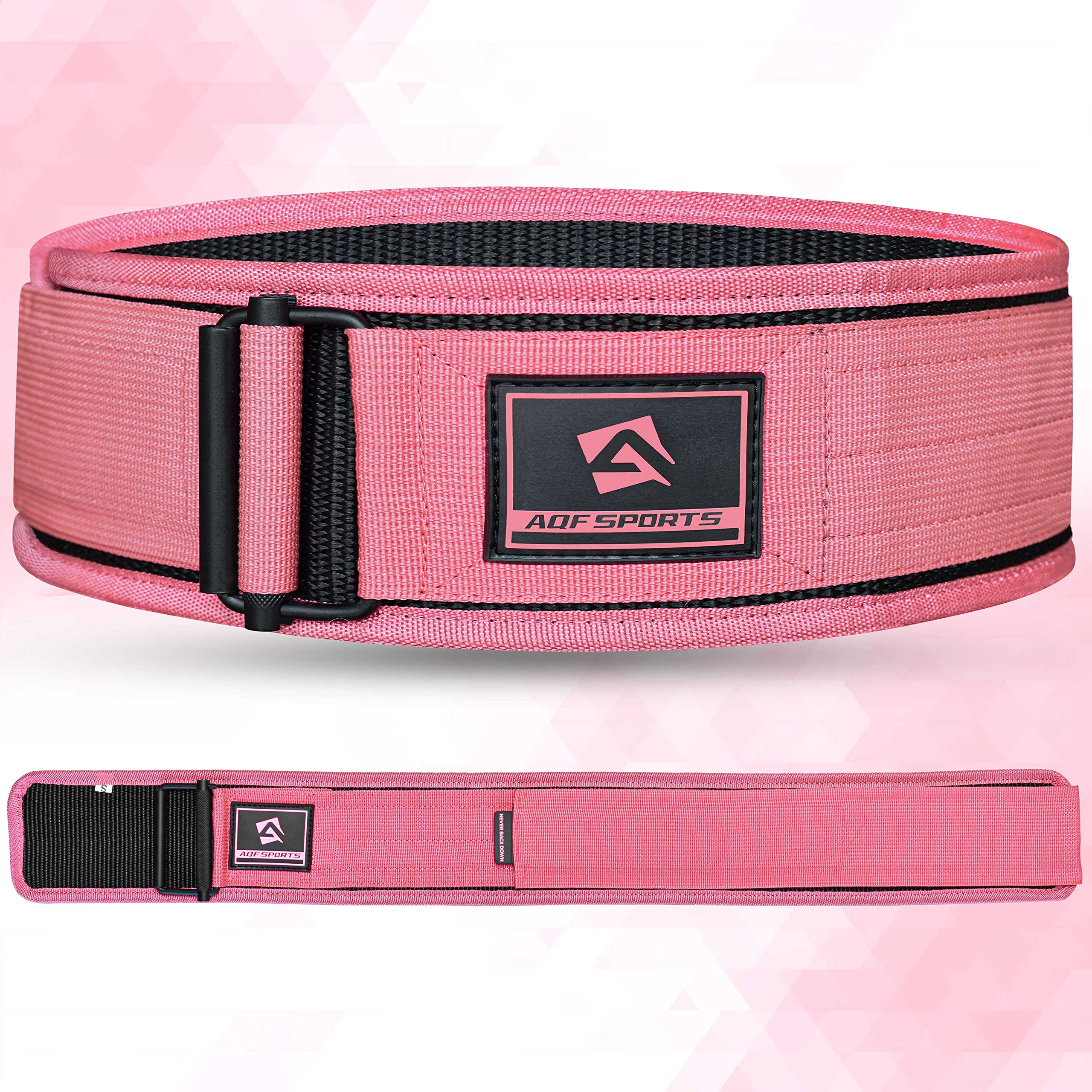 AQF Ceinture Musculation Auto-Bloquante, Nylon 4" & Support Lombaire