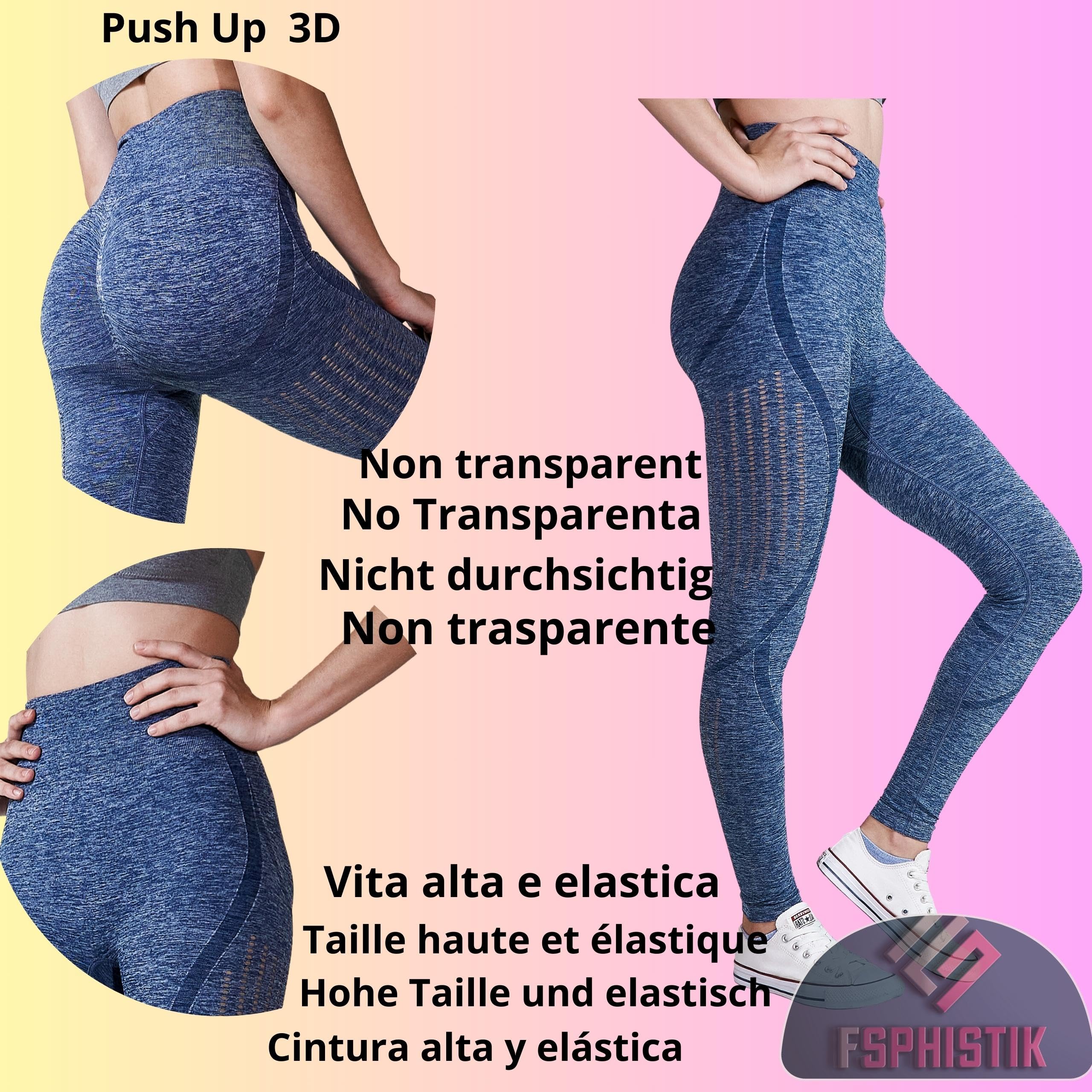 Damen Push Up Leggins | Sportleggings für Damen | Damen-Sportbekleidung | Damen-Leggings | Push-Up Leggings mit hoher Taille und elastischem Effekt