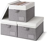 Vista 20 de GRANNY SAYS Contenedores de almacenamiento con tapas, organizadores de armario de ropa blanca y cestas de almacenamiento para estantes, contenedores