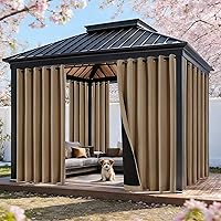 Vista 73 de NICETOWN - 2 paneles de cortinas para exteriores impermeables extra largas de 108 pulgadas para patio, a prueba de viento, ojales en la parte