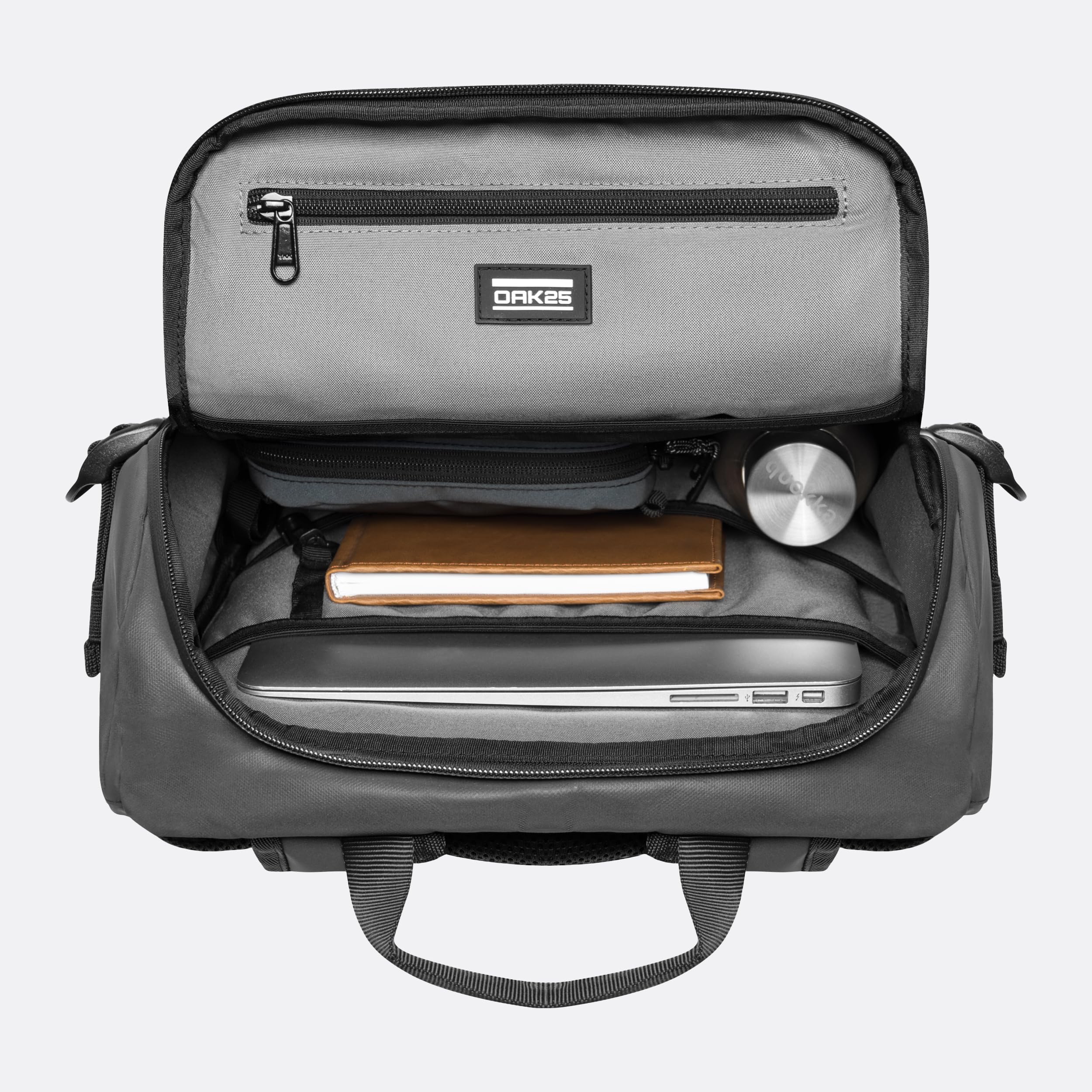 OAK25 Zaino Grande da Uomo & Donna Nero - Luminite Daybag - Zaino Riflettente per Bicicletta e Lavoro - Con Scomparto per Laptop - Idrorepellente