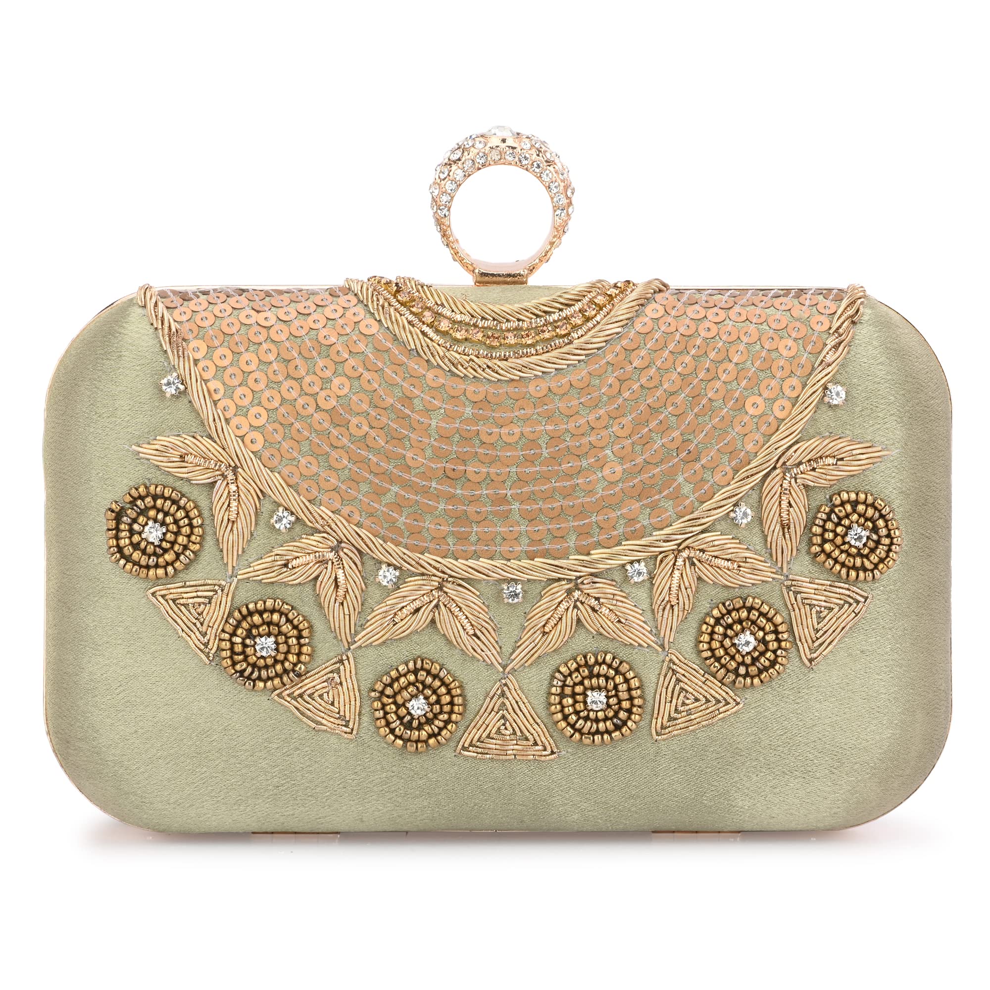 For The Beautiful You Green Embroidered Womens Ring Clutch (B0BNGLTC6T) Amazon Price History, Amazon Price Tracker