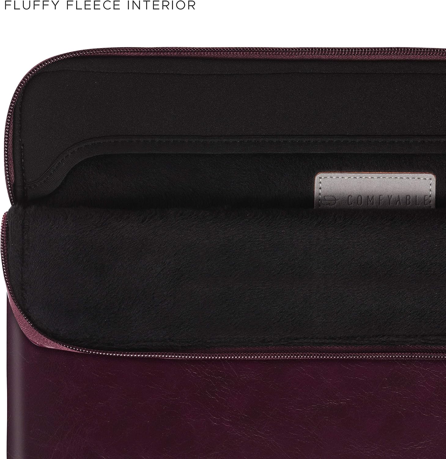 Comfyable Leather Laptop Sleeve Compatible with 16 Inch MacBook Pro M5 Pro/Max & 15 Inch MacBook Air M5 2026 (Loose Fit), Berry Brown image 2