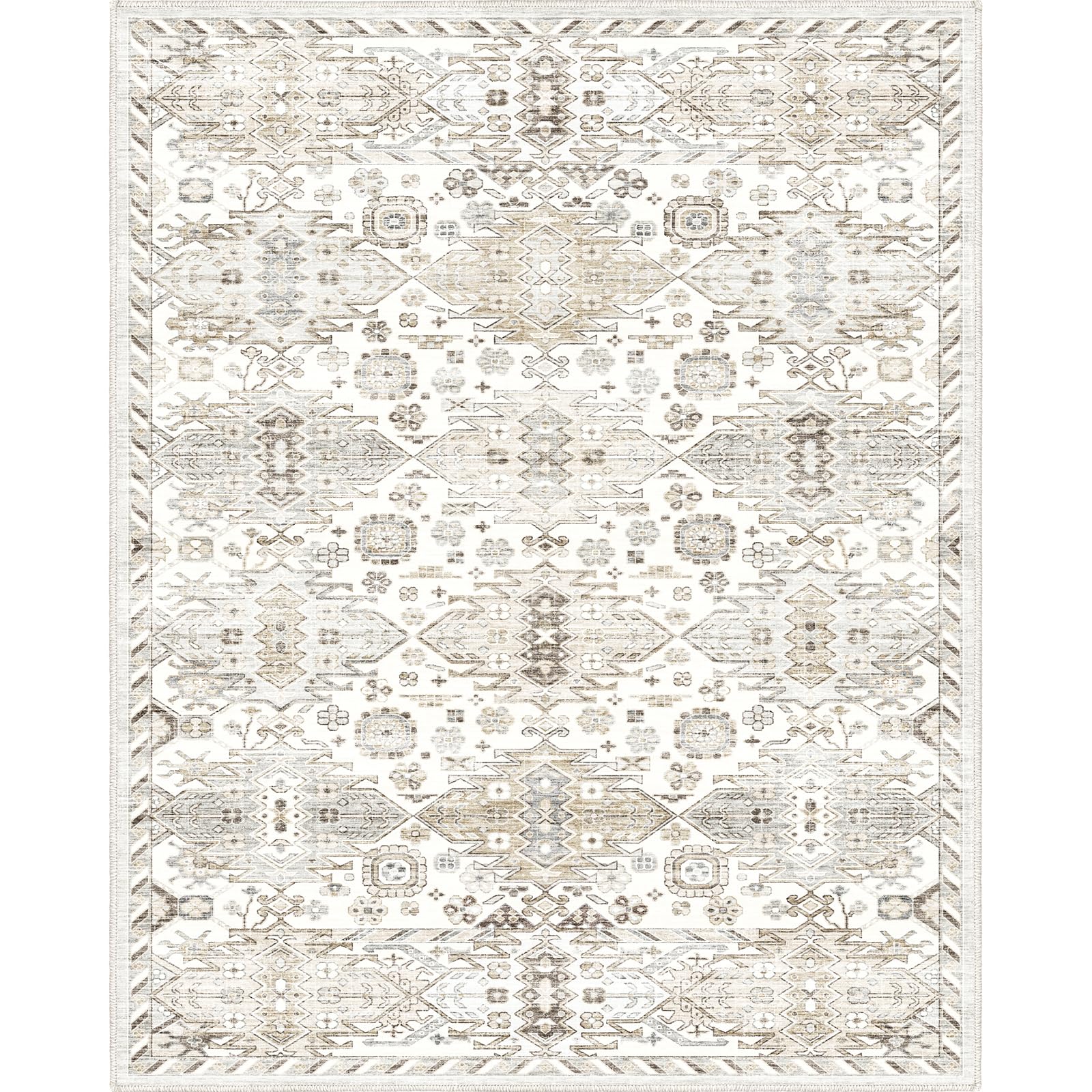 SONGLET Area Rugs 8x10,8x10 Area Rugs for Living Room, Stain Resistant Soft Rug, Non-Slip Non-Shedding Vintage Rug for Bedroom Dining Room Farmhouse