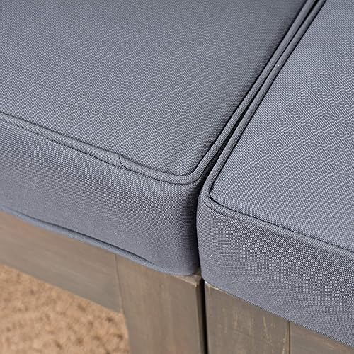 Miniatura 5 de Great Deal Furniture Dawson Juego de sofá modular para exteriores, 3 plazas, madera de acacia, cojines para exteriores, teca y beige