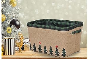Christmas Gift, Christmas Decoration Storage Basket with Handle for Holiday Christmas Halloween,...
