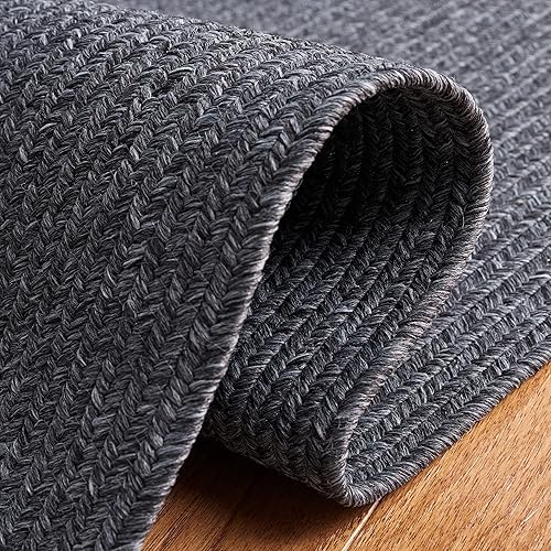 Miniatura 6 de SAFAVIEH Braided Collection - Alfombra decorativa de 3 x 5 pies, color negro, casa de campo hecha a mano, ideal para zonas de alto tráfico en