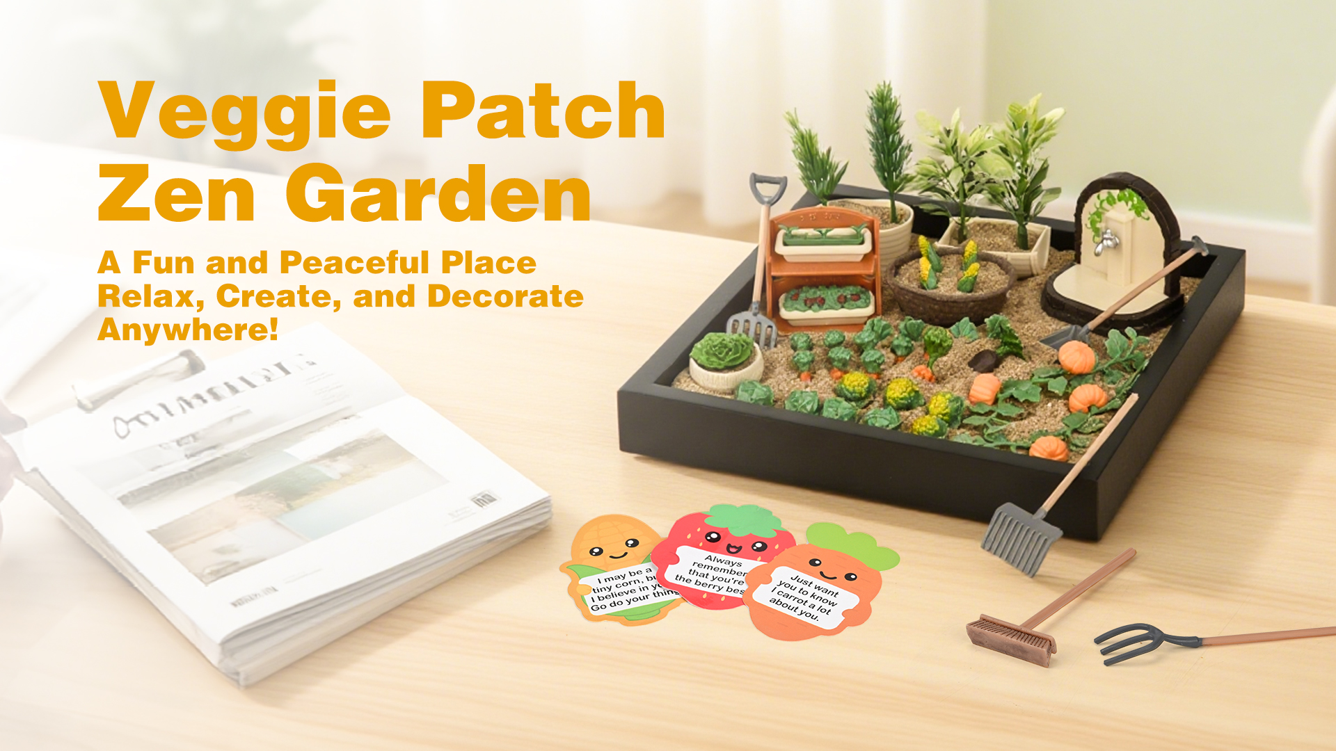 n.♡商品　garden　brown　5段 Amazon.com: Dreamon Zen Garden for Desk, Mini Veggie Zen Sand