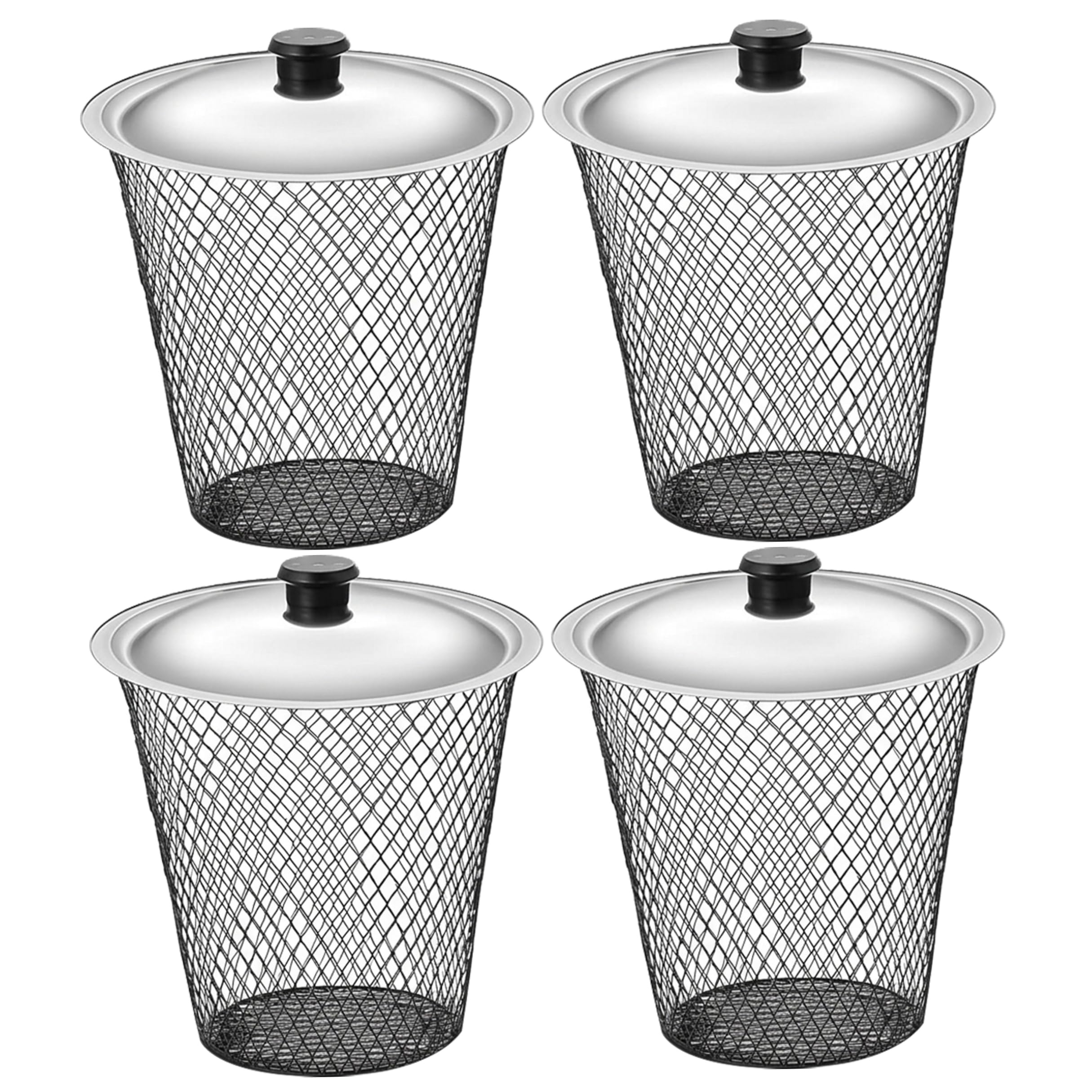 Kit de composteur de vers en Maille métallique avec Couvercle dans Le Sol, idéal pour Le compostage Jardin extérieur, 4 pièces