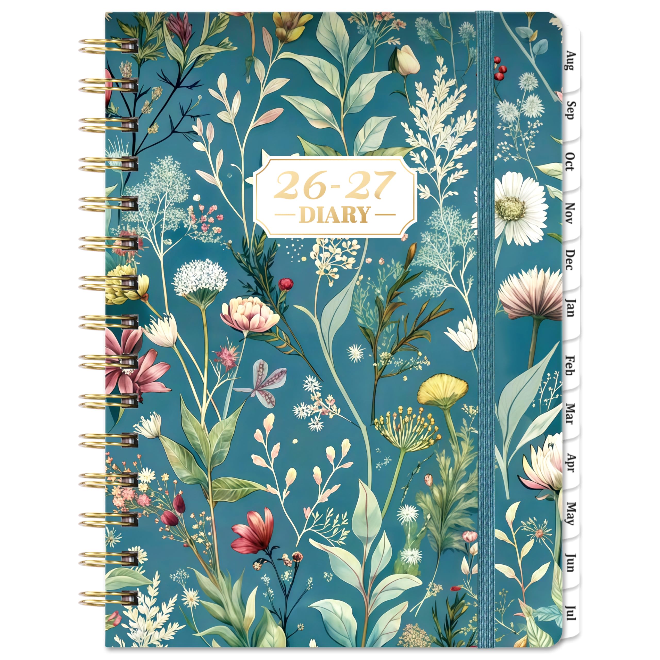 Academic Diary 2026 2027, from Aug to Jul, Green, A5, 21.5x15.5cm