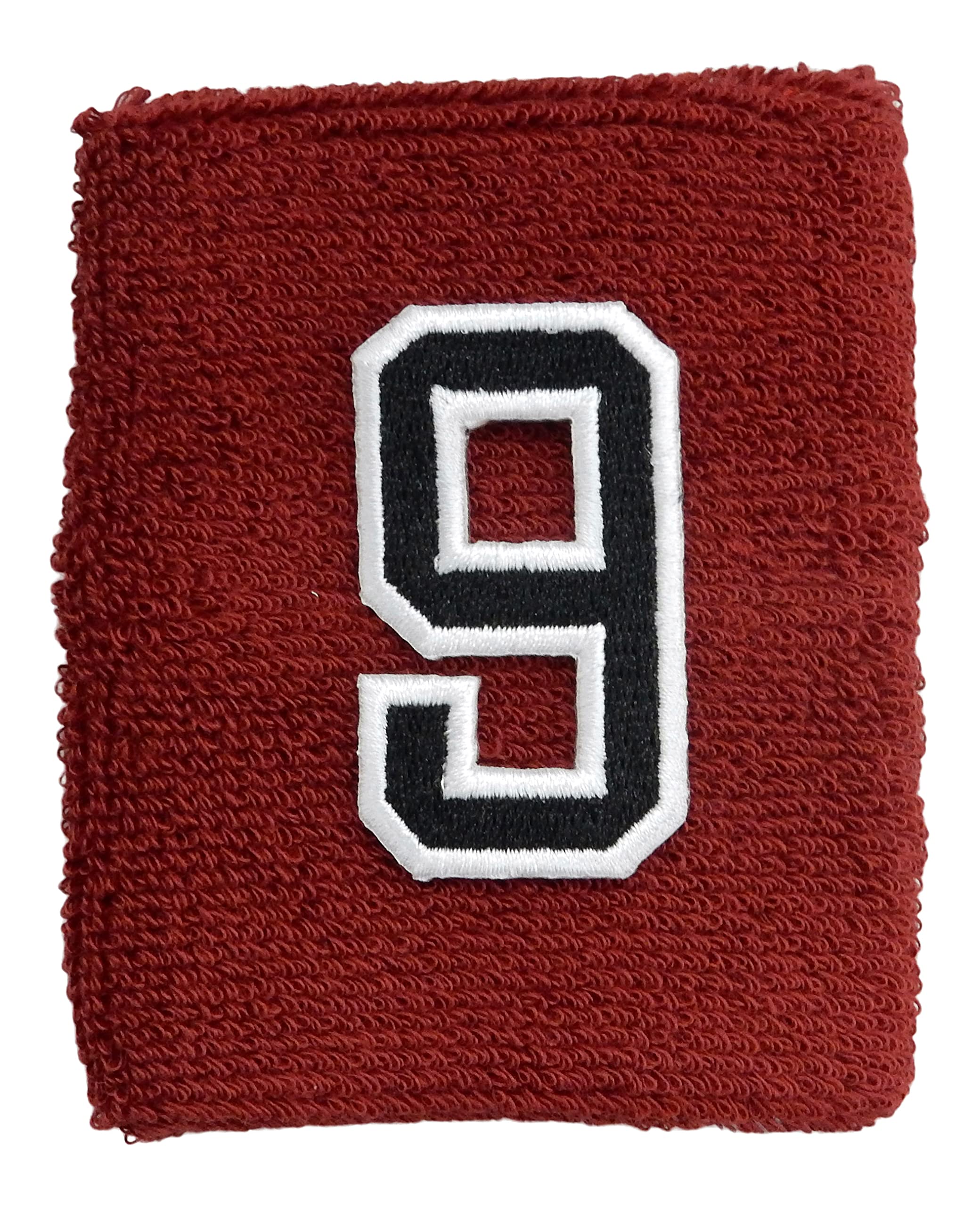 Sports Farm - Customized Sport Wristband and Necklace Combo Set with Jersey Number - Maroon (Maroon Black)