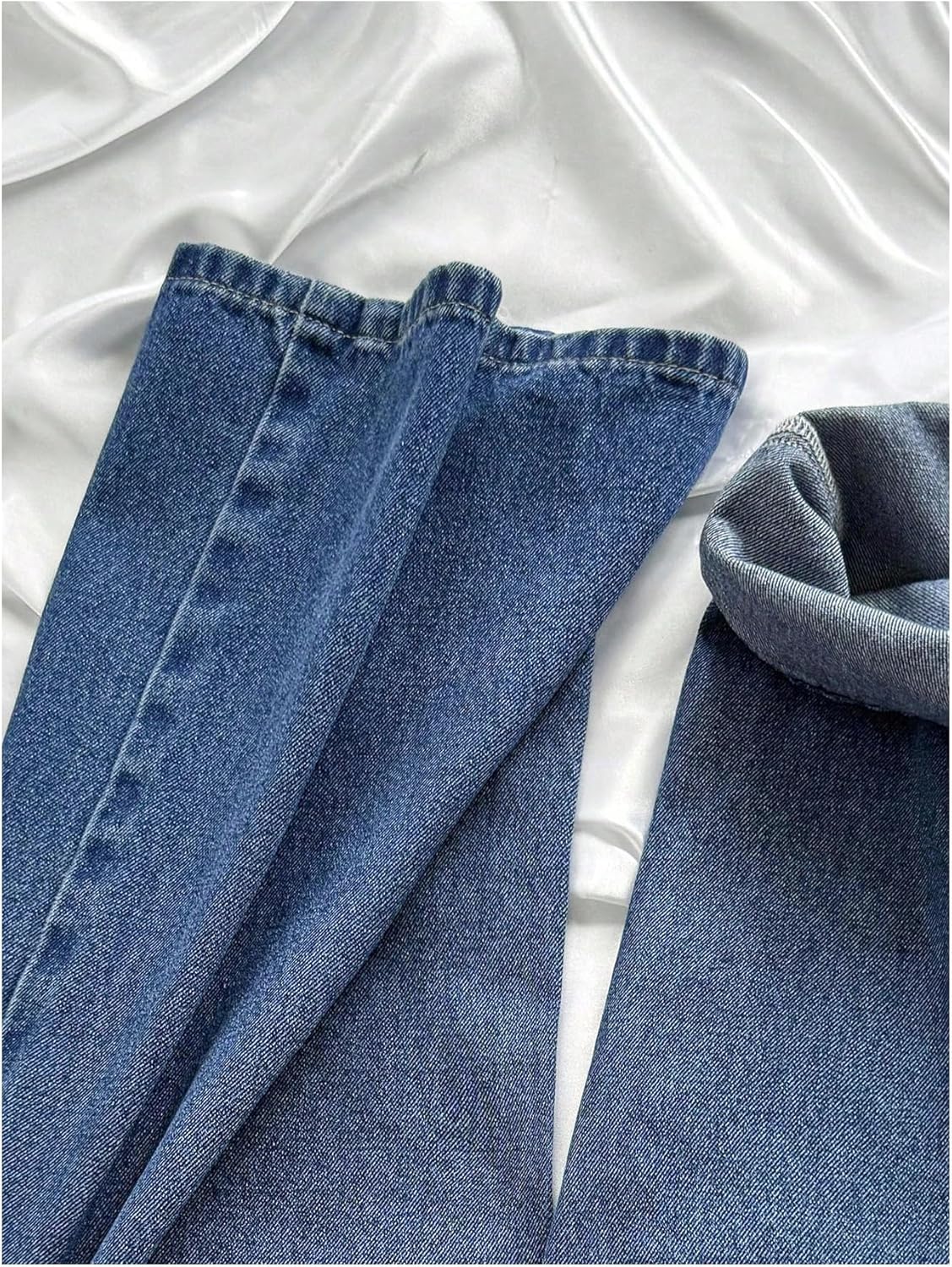 Girl's Y2K Washed Baggy Jeans Wide Leg Elastic Waist Denim Pants with Pockets - Image 4