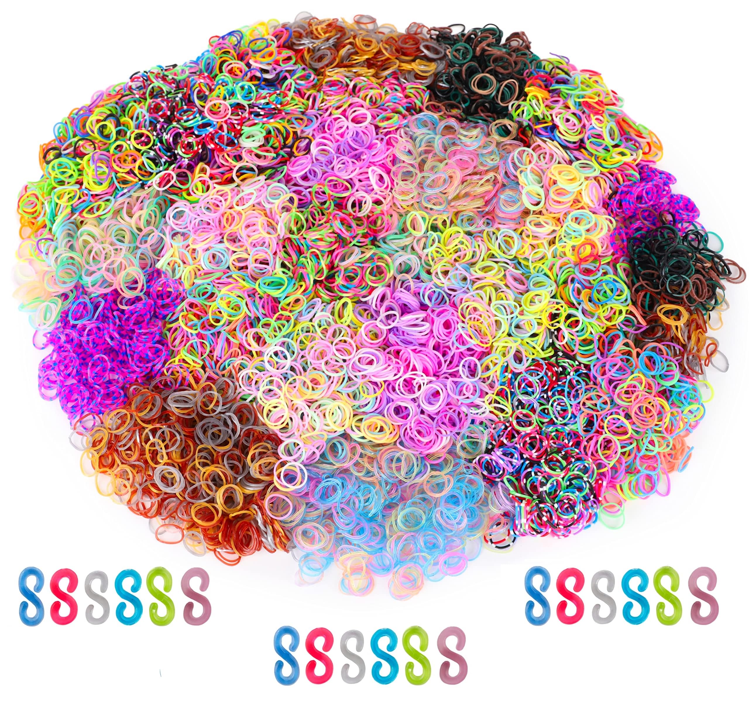 Toyland® 12,000 Mixed Loom Band Refills - 40 Packets of 300 - Assorted Designs