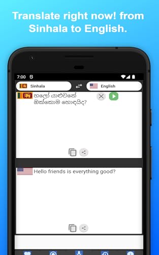 English to Sinhala Translator to Translate to for Free on Telephone and Tablet