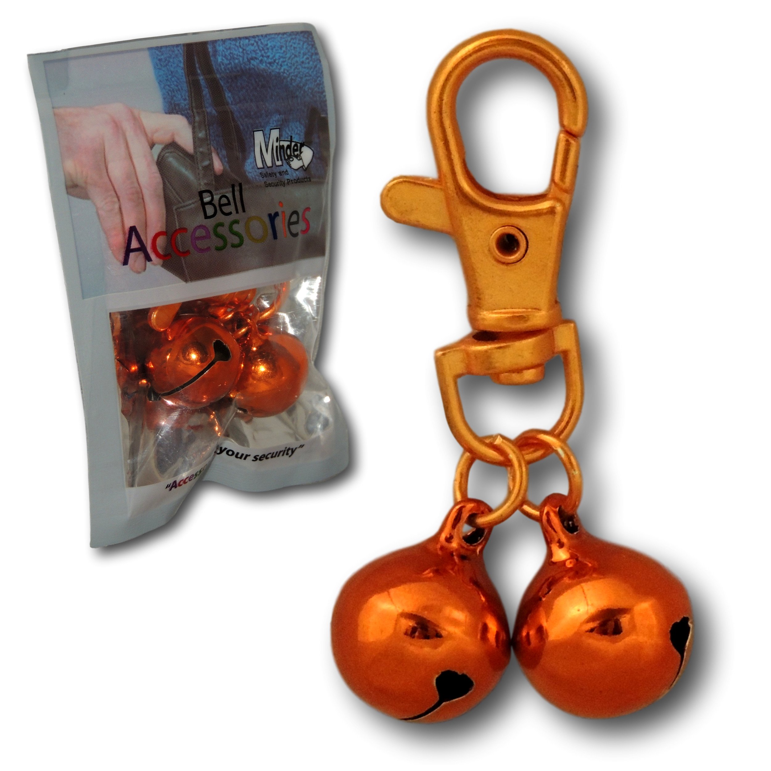 Minder Orange Bell Accessories Handbag Purse Keys Wallet Phone Theft Pickpocket Holiday Twin Security Alarm Bells Attachment (Orange)