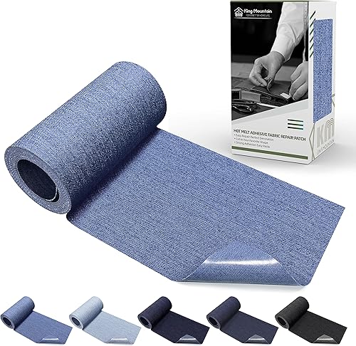 Vista 107 de KING MOUNTAIN Parche de reparación termoadhesivo, paquete de 20 piezas, parche de reparación termoadhesivo 100% algodón, 3 x 4-1/4 con pegamento