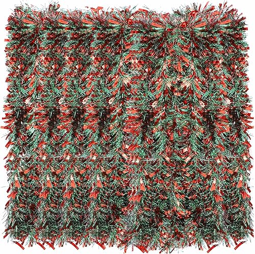 Guirnalda de oropel de Navidad de 39.4 pies, guirnalda metálica con torsión, guirnalda colgante brillante para árbol de Navidad, suministros de