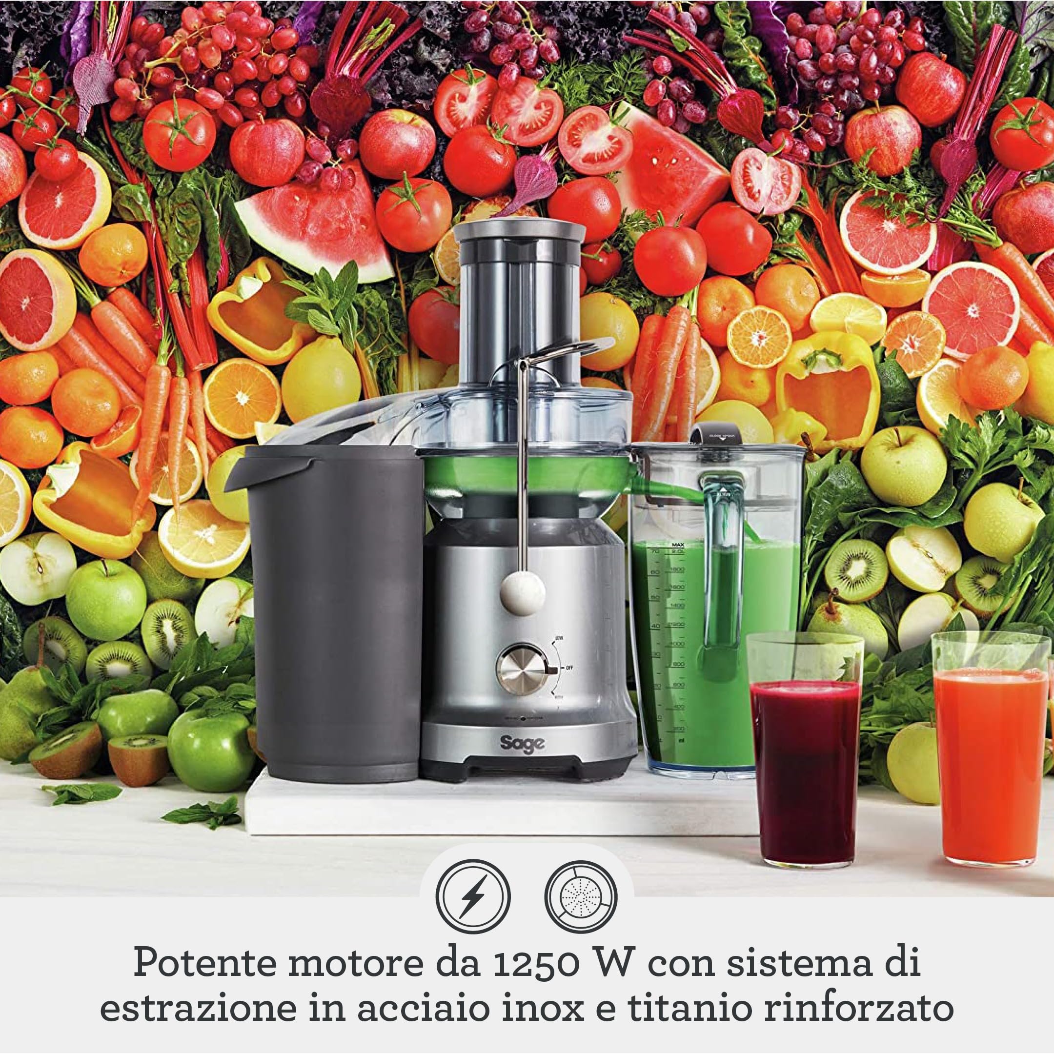 Sage - The Nutri Juicer Cold - Spremiagrumi, Frullatore - Argento