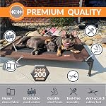 K&H Pet Products Outdoor Elevated Dog Cot, Refroidissement Respirant Lit d'animaux pour chiens moyens, Couverture de maille lavable, Cadre en métal relevé, Collapsible, Portable - Moyenne 32 X 25 Chocolat