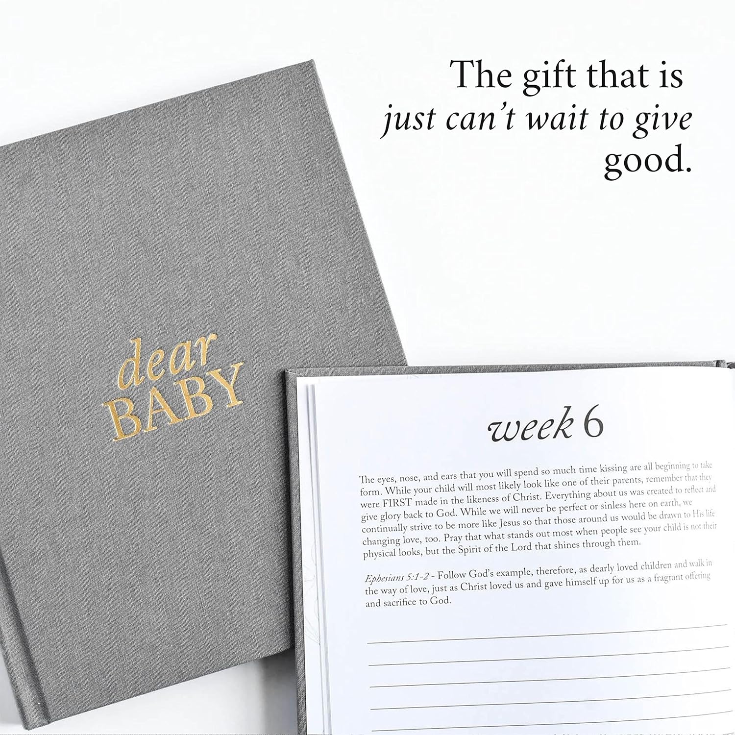 Pregnancy Prayer Journal - Christian Pregnancy Journal For Milestones - Linen-Bound Baby Book Keepsake - Gifts For Expecting Moms (Grey, 110 Pages)