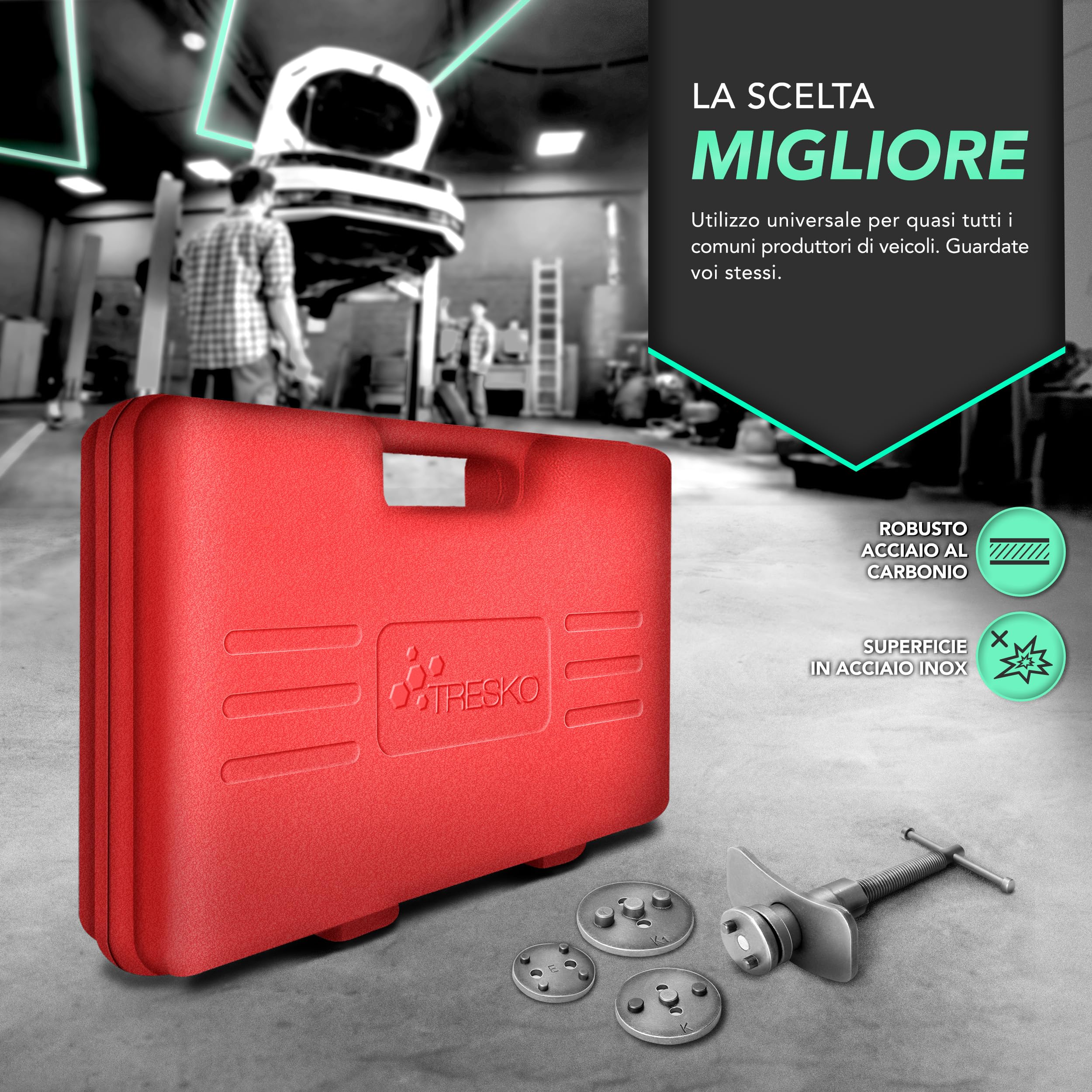 TRESKO 23 Pezzi Set di ripristino pistone del Freno per spostare Indietro Il pistone dei Freni a Disco, Ganasce dei Freni o per Il Cambio delle pastiglie, Universale