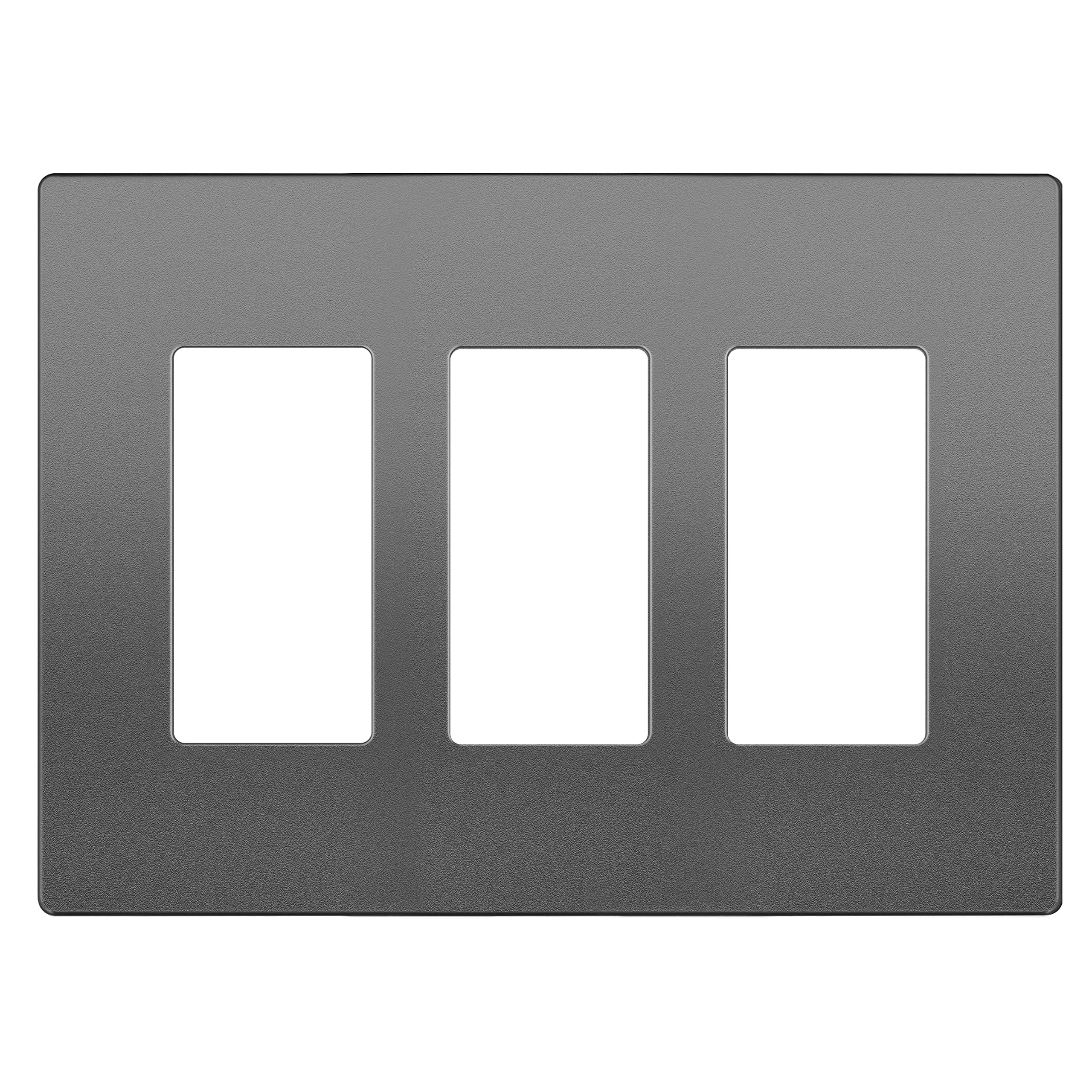 LIDER Matte Finish Decorator Switch Cover, Screwless Wall Plate, Mid-Size 3-Gang 4.88" x 6.77", Unbreakable Polycarbonate Thermoplastic, UL Listed, LSWP-33M-SG, Space Gray
