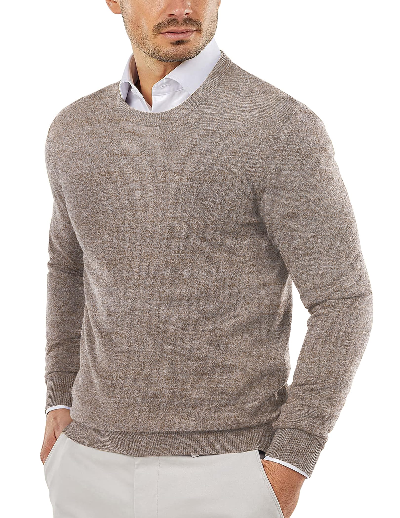COOFANDY Herren Pullover mit Rundhalsausschnitt Strickpullover Business Feinstrick Winterpullover Männer
